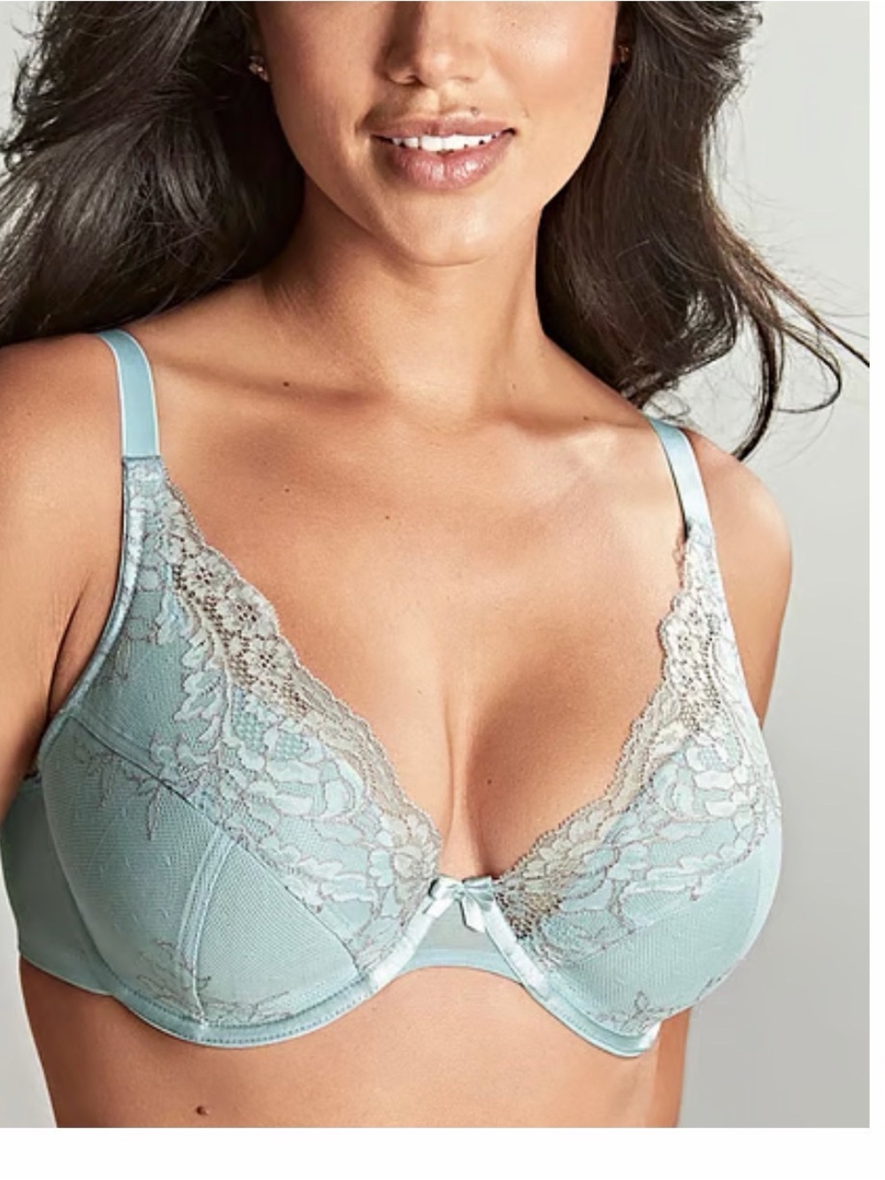 Panache Ana Padded Plunge Underwire Bra – Blue/Ash Rose – UK 34G